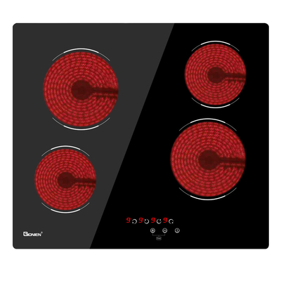 comprar Quemador eléctrico de cerámica de 60 cm en la cocina de vidrio negro con 4 zonas de cocción online manufacture