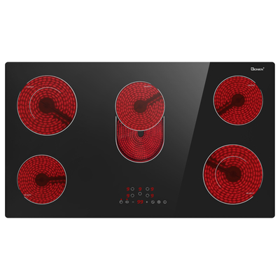 36 pulgadas 5 quemadores Cocina eléctrica 8400w Cocina radiante de cerámica 220 ~ 240v