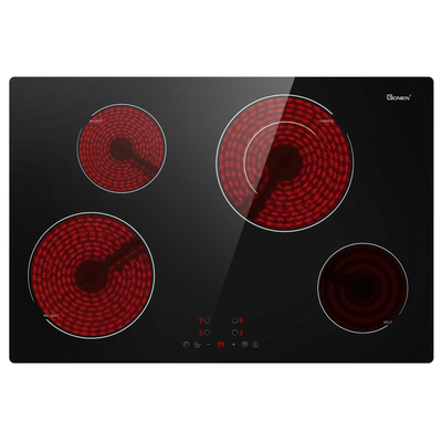 30 pulgadas de cocina eléctrica 220-240V Fuego de cocina cerámico incorporado Top 4 quemadores 6900W