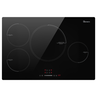 30 pulgadas 4 quemador cocina eléctrica de inducción 220-240V 7200W con control de tiempo de potencia preciso