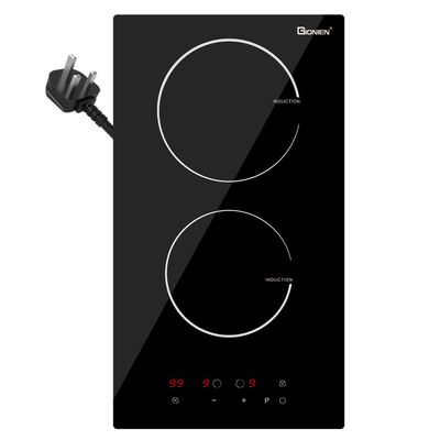 Enchufe en Domino Induction Hob 2 anillos 30cm Cocina eléctrica Construida en Worktop