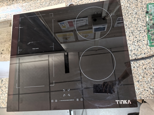 Estufas de cerámica 60cm Quemador eléctrico de cocina en vidrio negro Cocina con 4 zonas de cocción